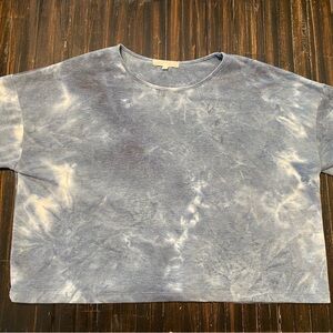 Blue Tie-Dye Cropped T-Shirt